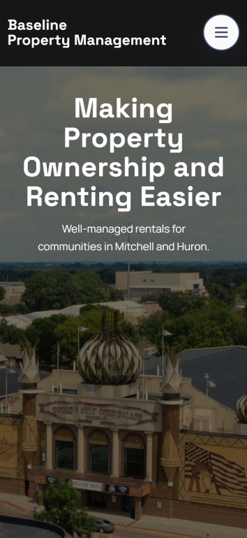 Baseline Property Management mobile website preview