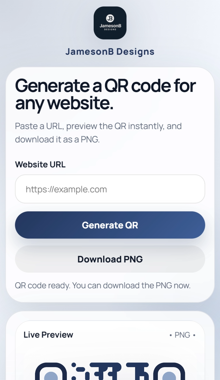 QR Code Generator mobile website preview